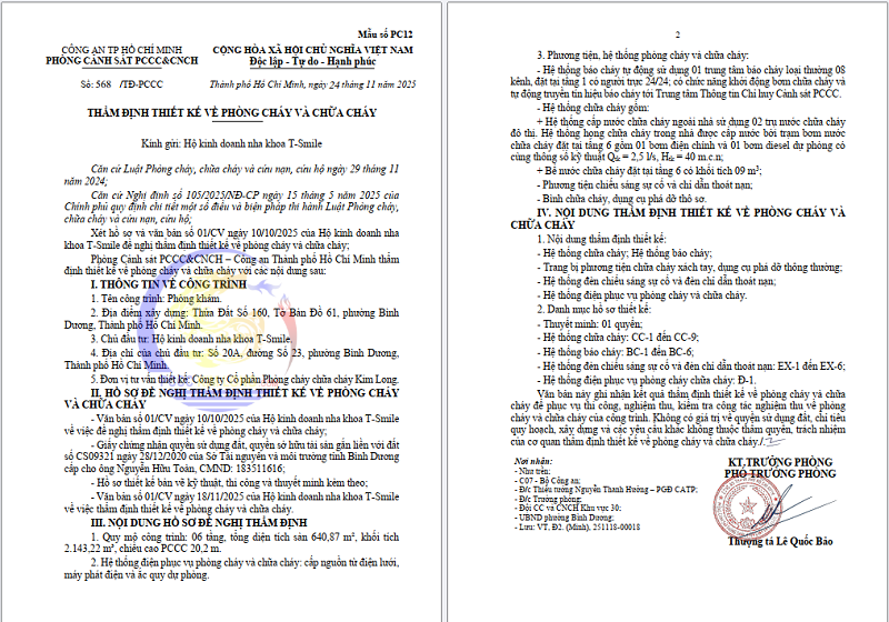 Tiêu chuẩn an toàn PCCC khi vận hành phòng khám nha khoa